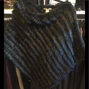 vertigo rabbit fur and silk poncho